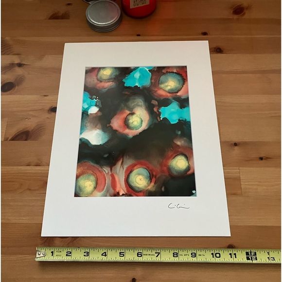 New Original Signed Artwork Alcohol Ink on Paper 102 - Picture 4 of 5